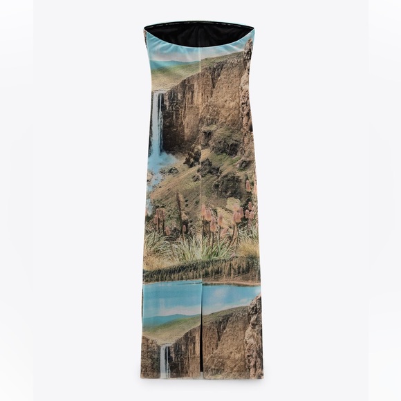 ZARA PRINTED TULLE DRESS - Picture 4 of 9